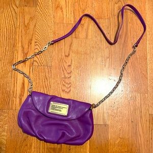 Marc Jacobs purple bag with gold hardware cross body